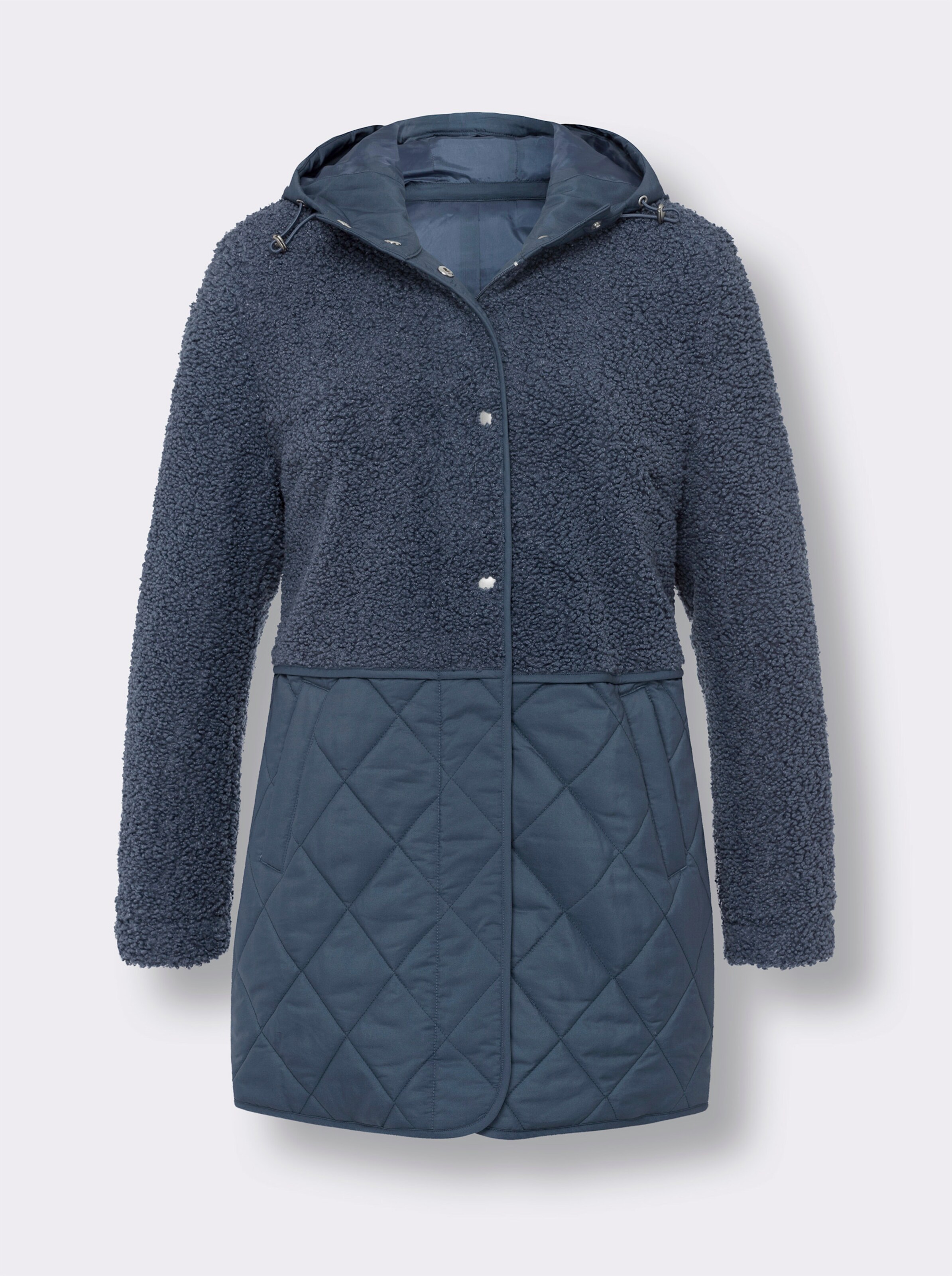 Jacke aus Teddyfleece und Stepp
