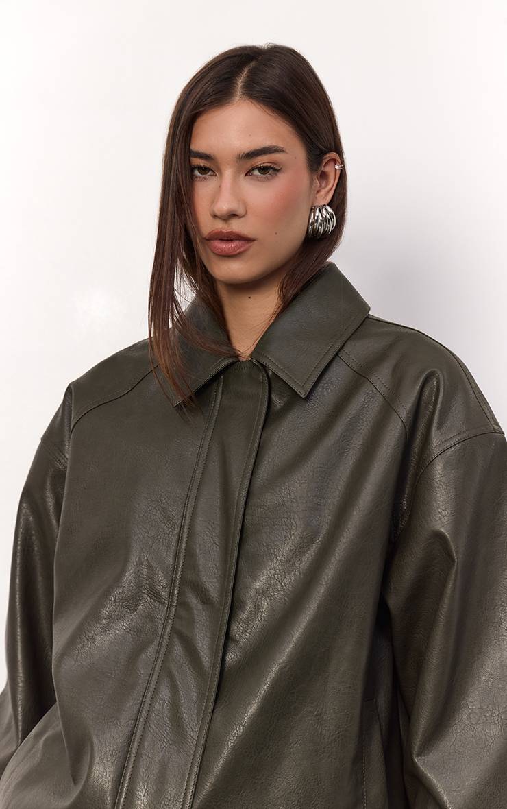 Veste De Motard En Synthétiquecuir Avec Dos Gaufré