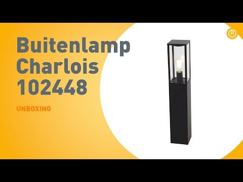 Industriële staande buitenlamp zwart 80 cm IP44 - Charlois