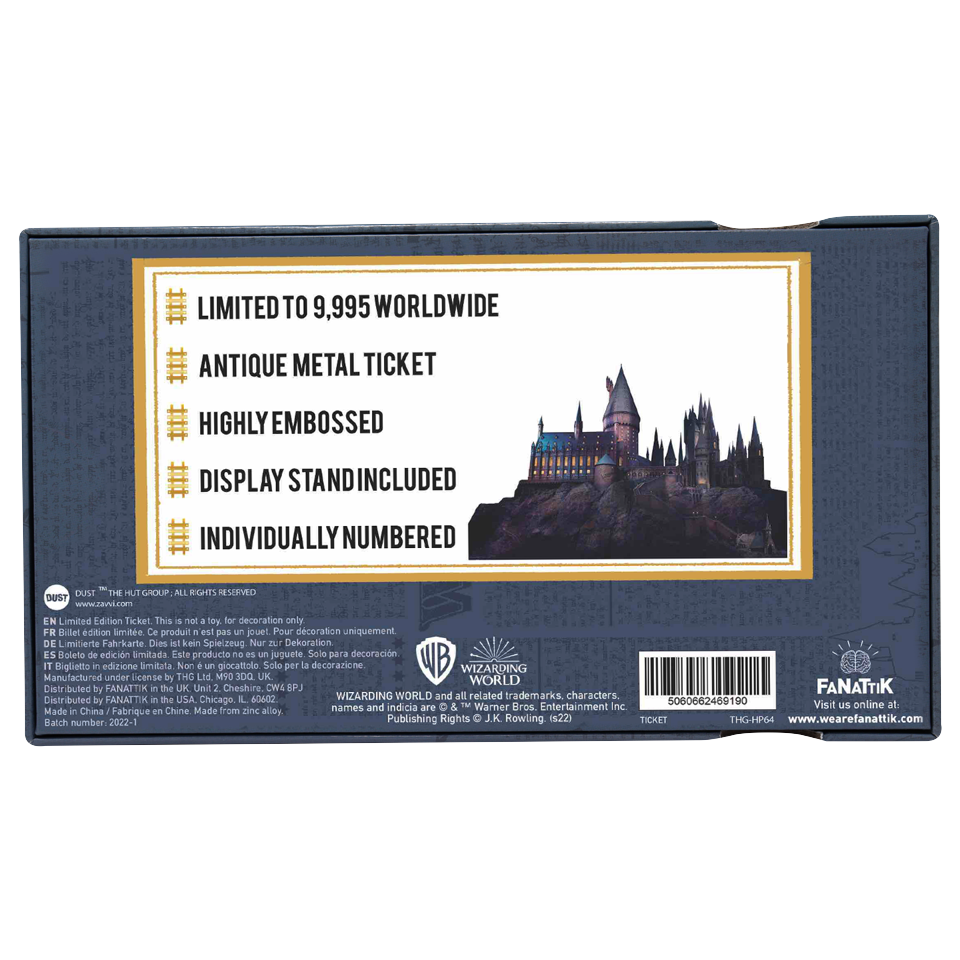 Harry Potter Limited Edition Replica Hogwarts Express Train Ticket
