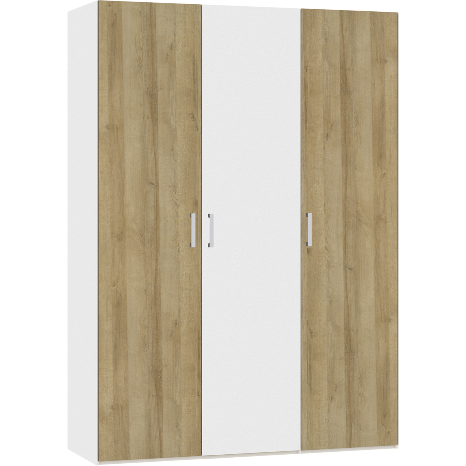 Drehtürenschrank Schweizer 112 Eiche Natur weiss 102 x 215 x 59 cm, 102 cm