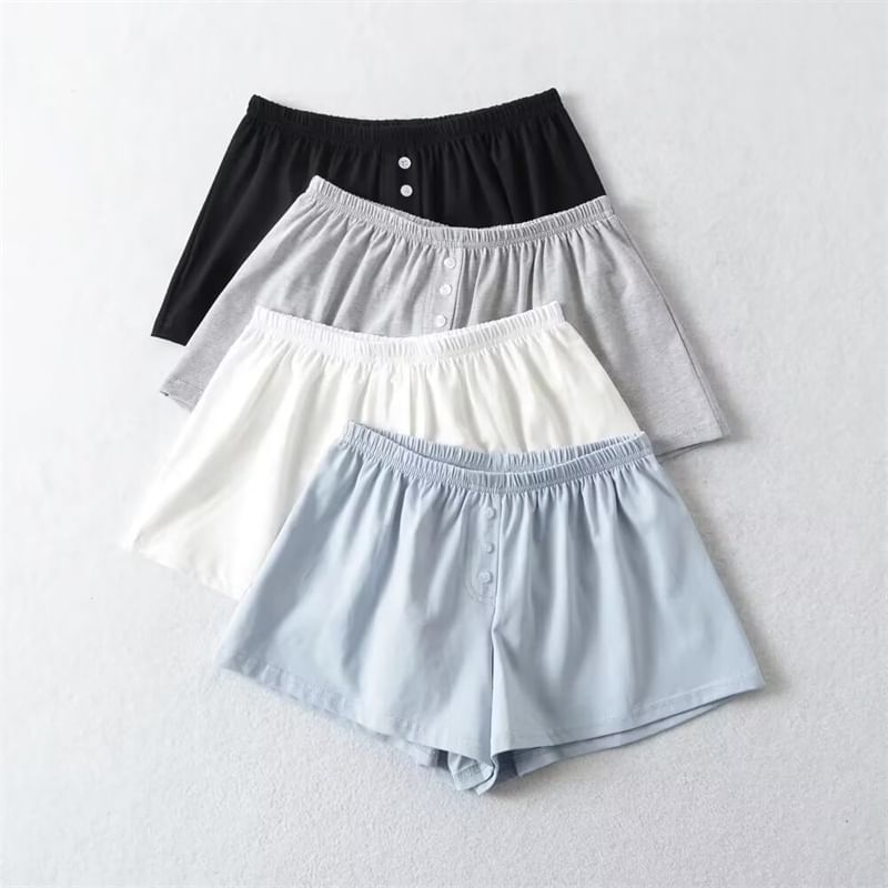 Bazer - Effen pyjamashort met elastische taille