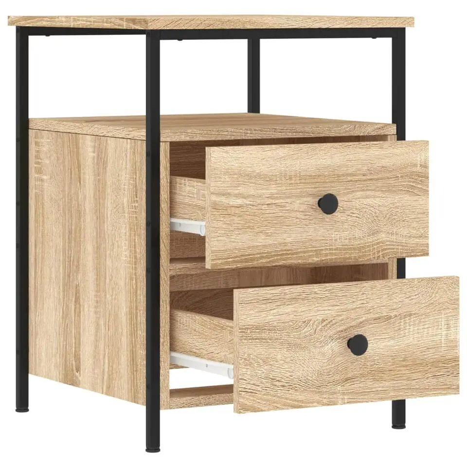 vidaXL - Nachtkastje - Bruin - Bewerkt hout