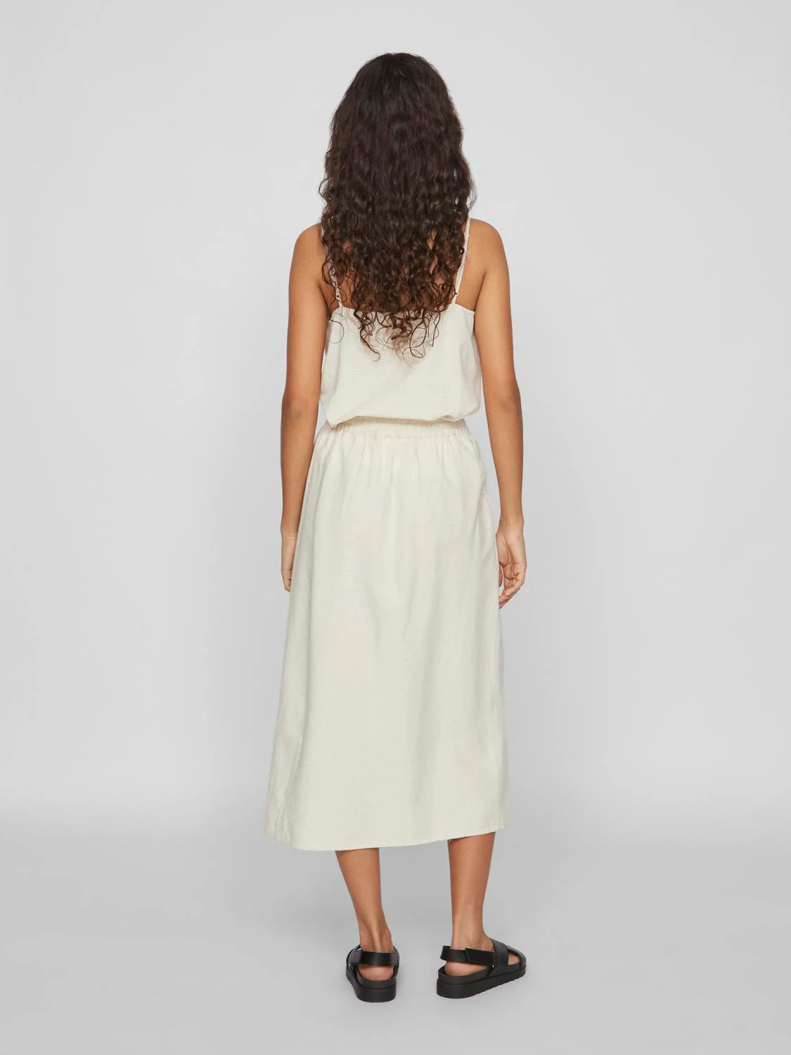 Vila  Viprisilla H/W Midi nederdel - Super Light Natural Melan