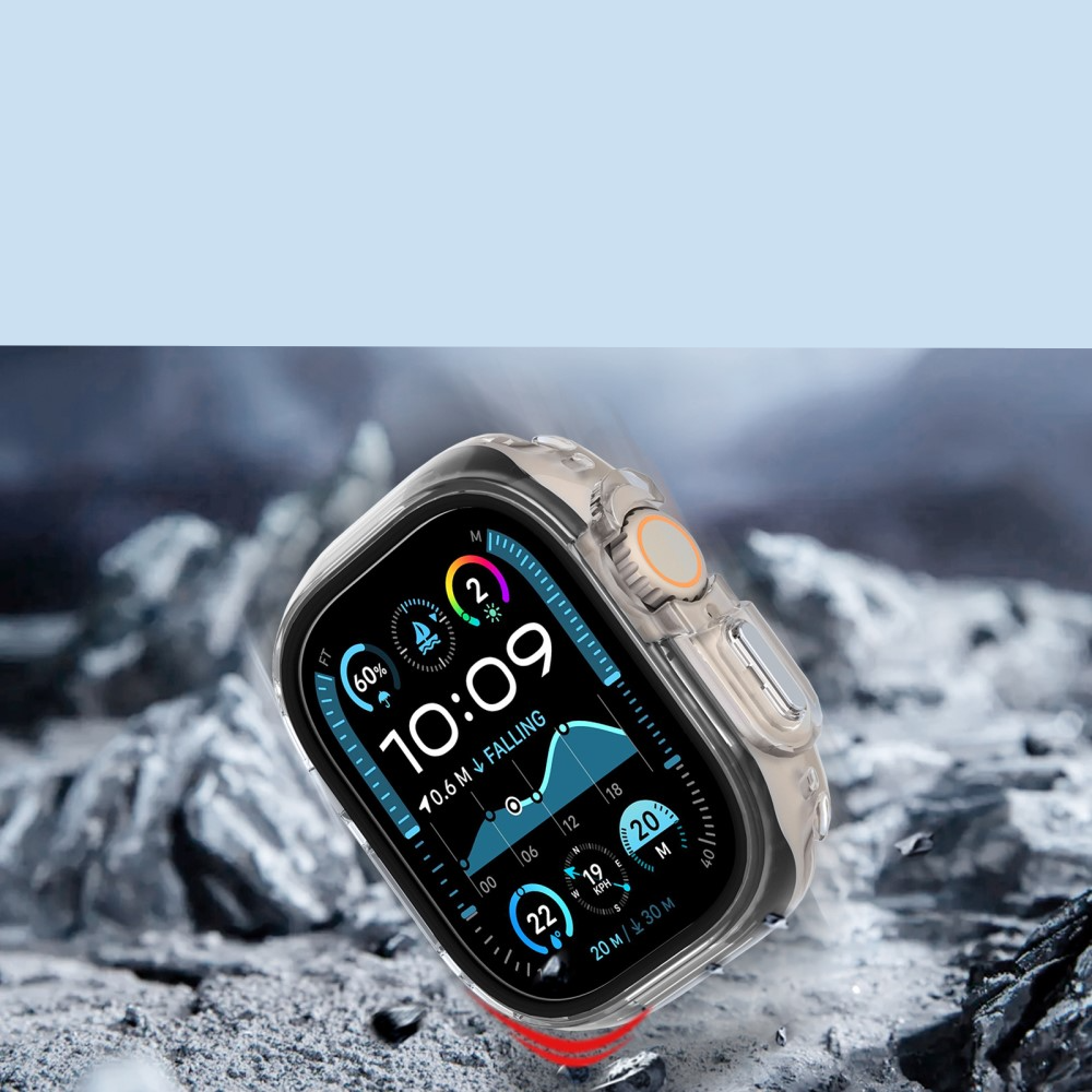 Apple Watch Ultra 2 / Ultra (49mm) Gummi Bumper Hülle mit Galvanisiertem Rahmen - Schwarz