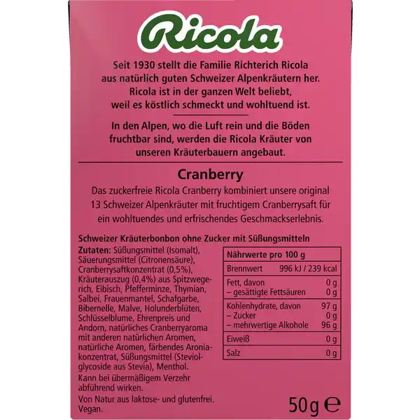 Cranberry Bonbons zuckerfrei 50g