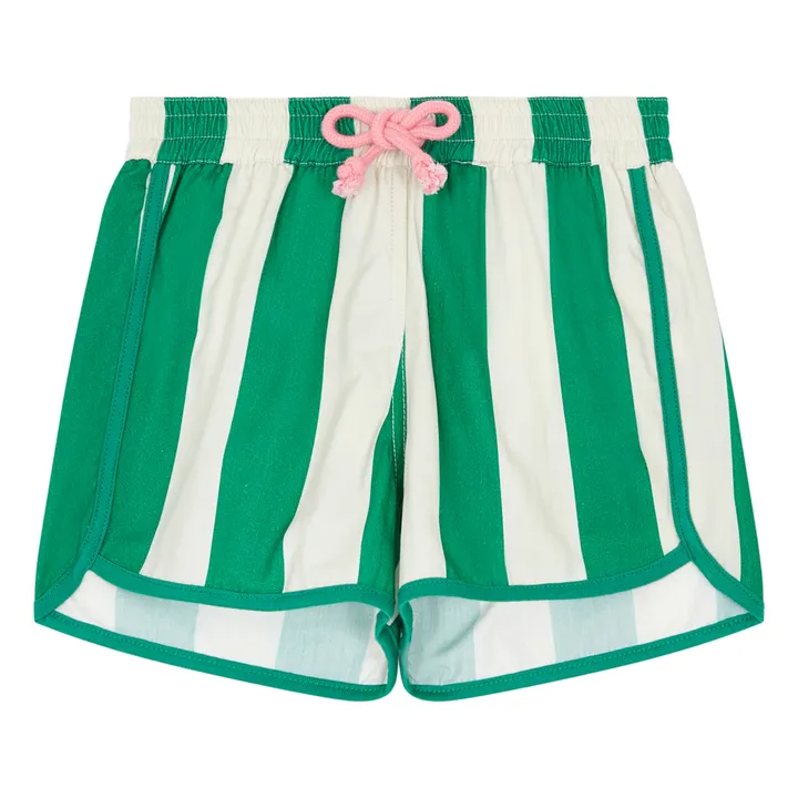 Marlot Paris Short de Bain Ibiza Rayé | Vert émeraude