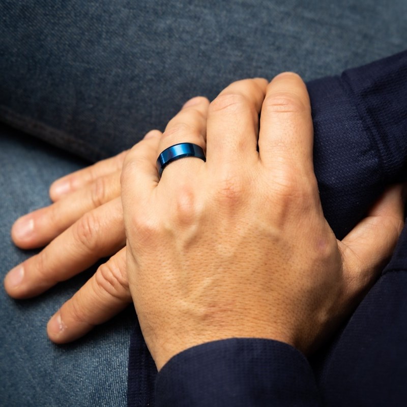 Bague Anneau Homme en Acier