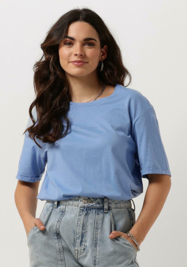 MSCH COPENHAGEN lichtblauwe msch copenhagen t-shirt mschterina organic small logo tee