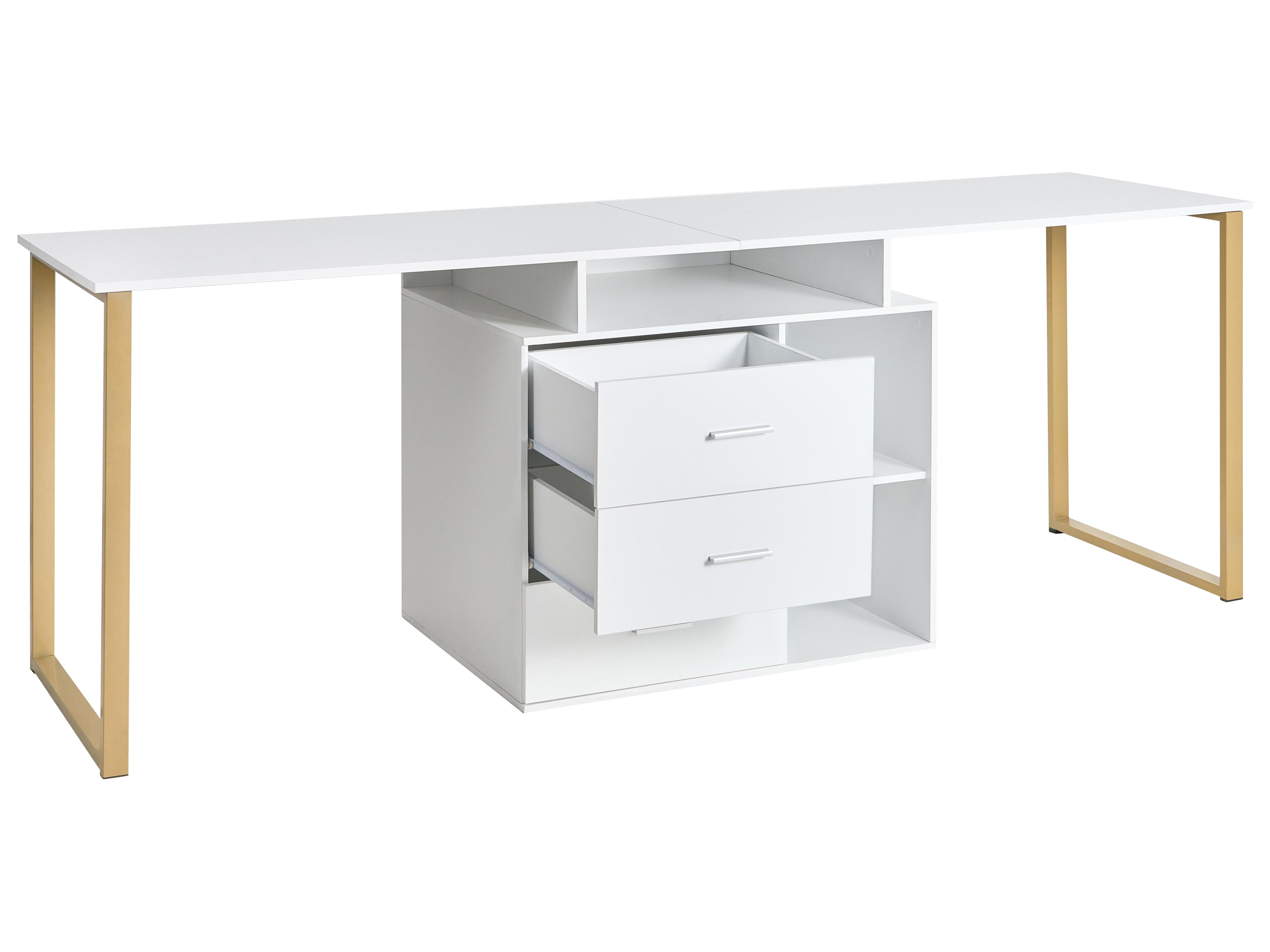 Verstelbaar bureau ASHMORE Wit 165/220 cm 55 cm