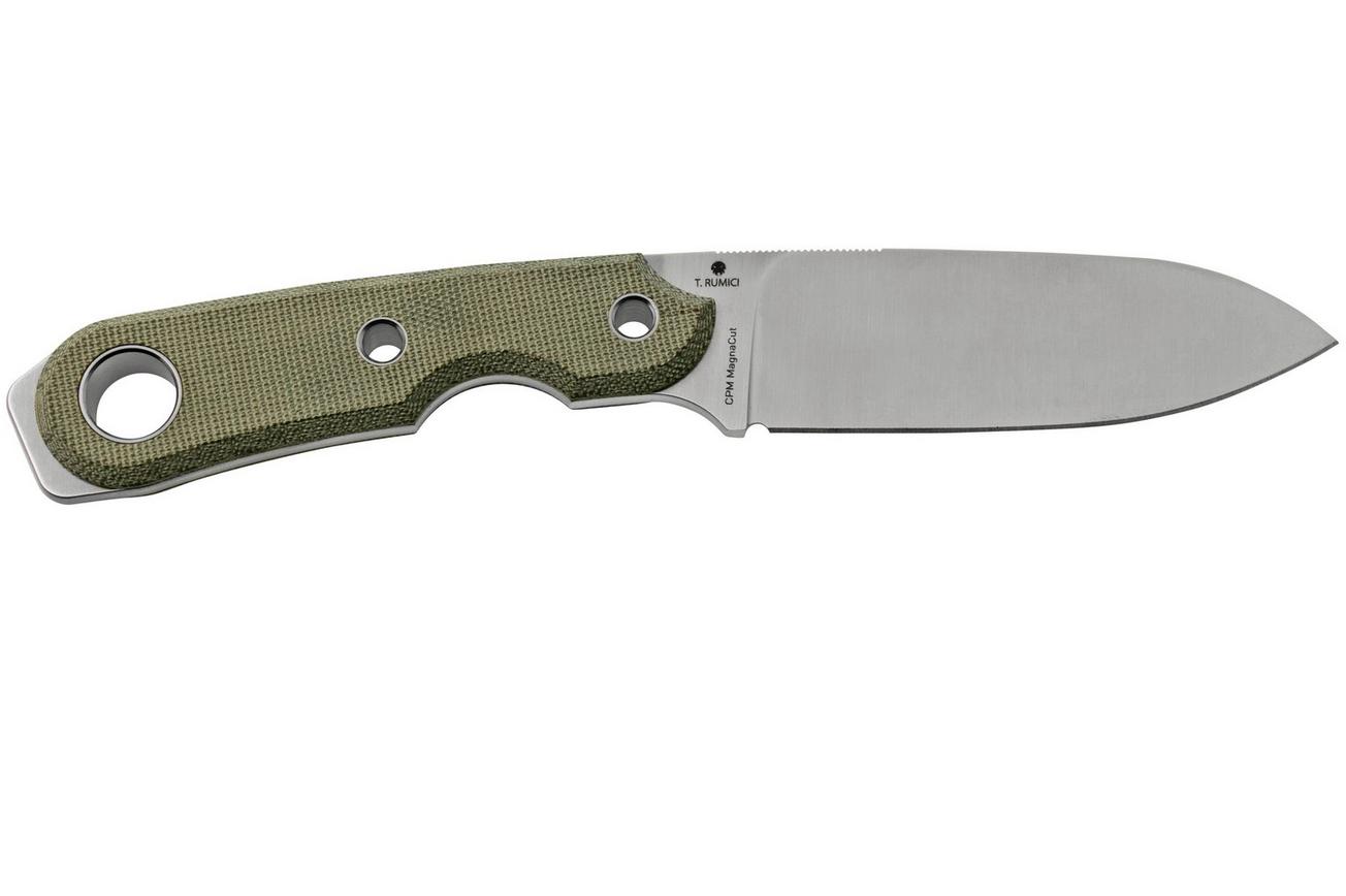 Viper Basic 3 VT4034CG MagnaCut Spear Point Satin, Green Canvas Micarta, vaststaand mes
