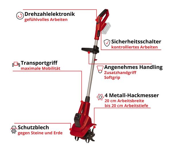 Einhell Akku-Bodenhacke GE-CR 18/20 Li E-Solo