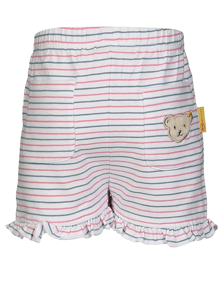 Shorts RUFFLES gestreift in pink/grau