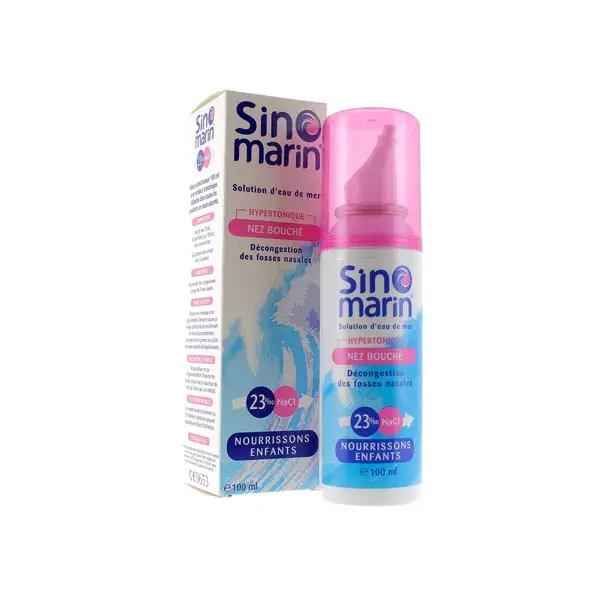 Spray Nasal Hipertônico Infantil Sinomarin para Desobstrução Nasal 100ml