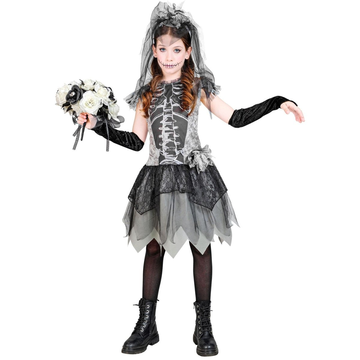 Halloween Jurk Meisje Skelet Bruidje
