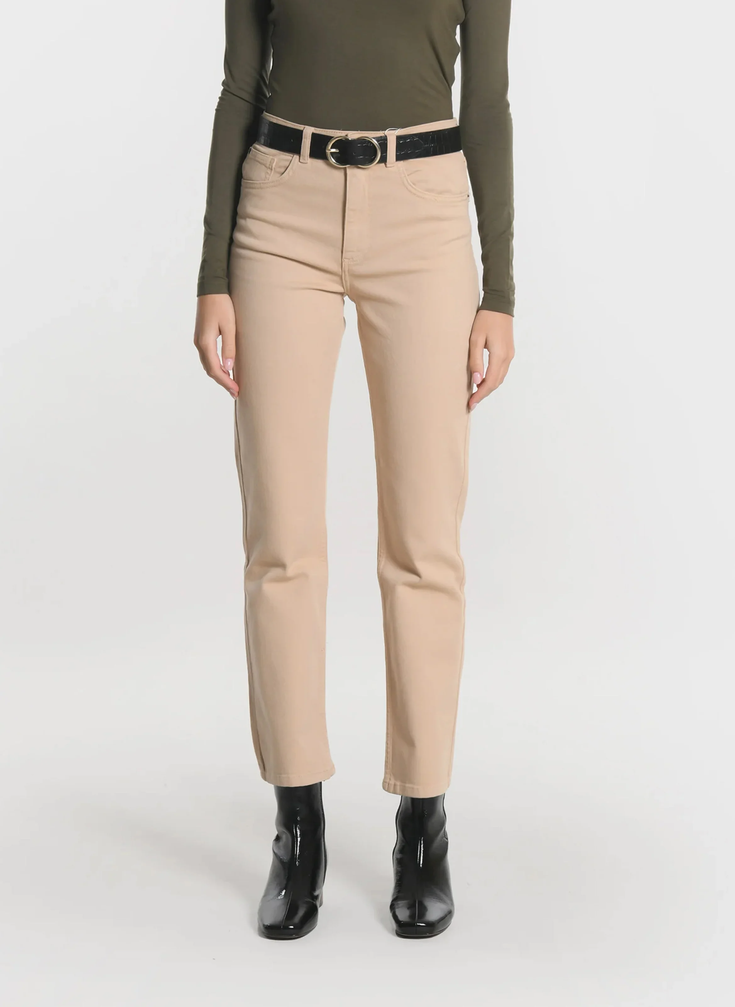 BRENDA - Jean droit| Beige