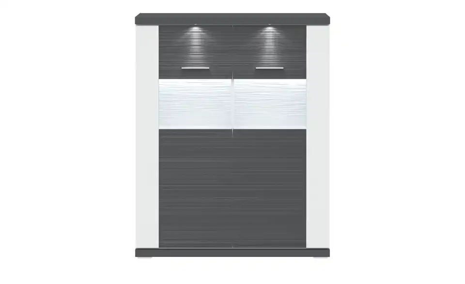 Highboard Toulon Weiß, Graphit Spot- und Nischenbeleuchtung
