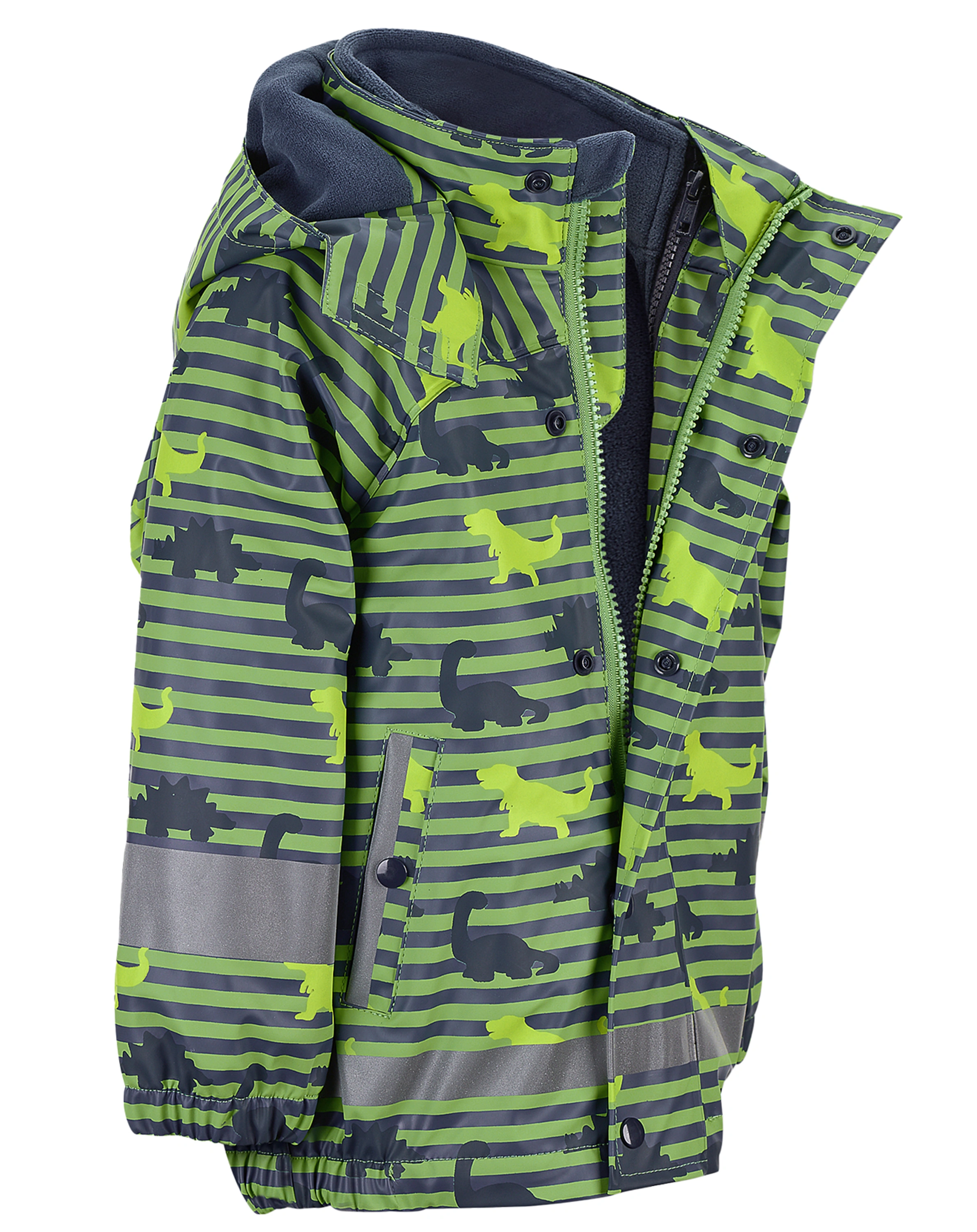 Regenjacke DINO mit Innenfleece in grün