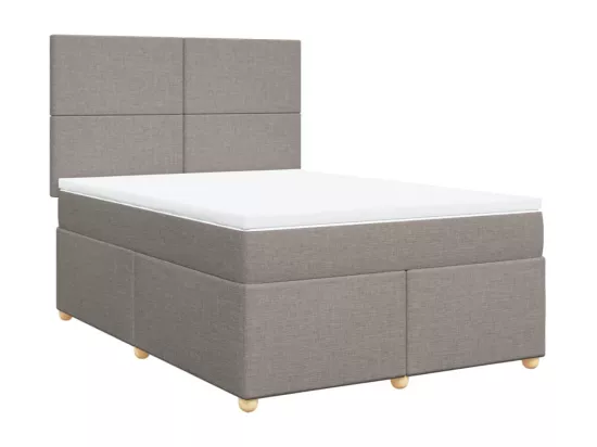Sommier à lattes de lit avec matelas Taupe 160x200 cm Tissu