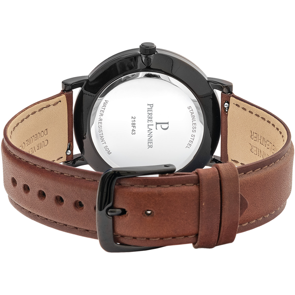 Montre PIERRE LANNIER essential homme bracelet cuir brun