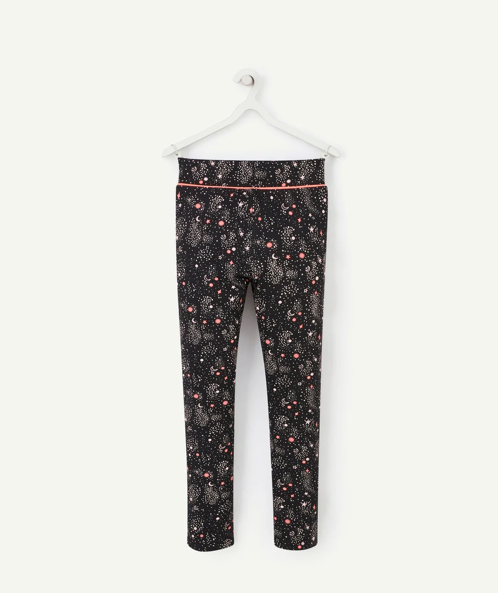 LEGGING FILLE NOIR ET IMPRIMÉ ÉTOILES