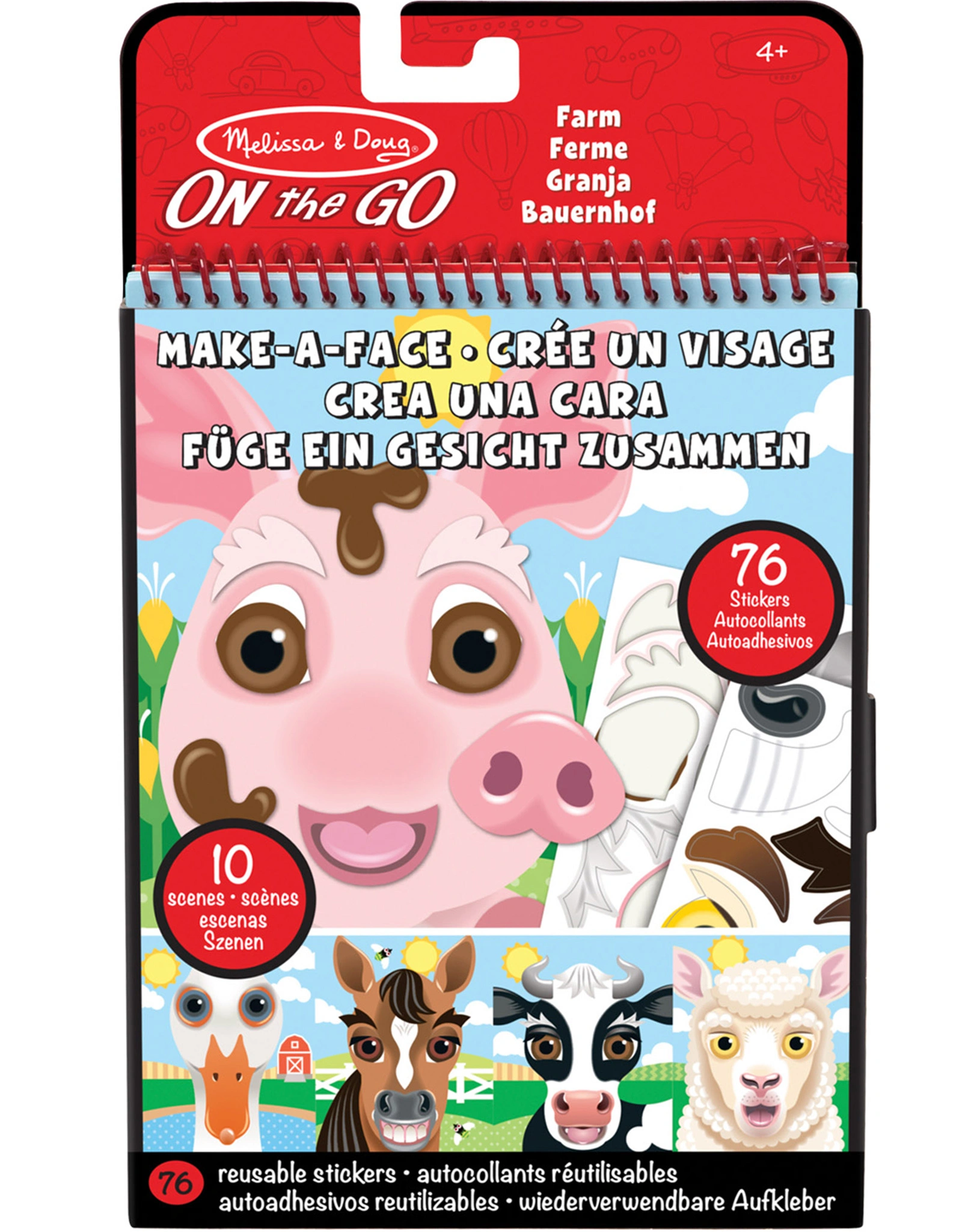 Sticker-Spiel MAKE A FACE - BAUERNHOF in bunt