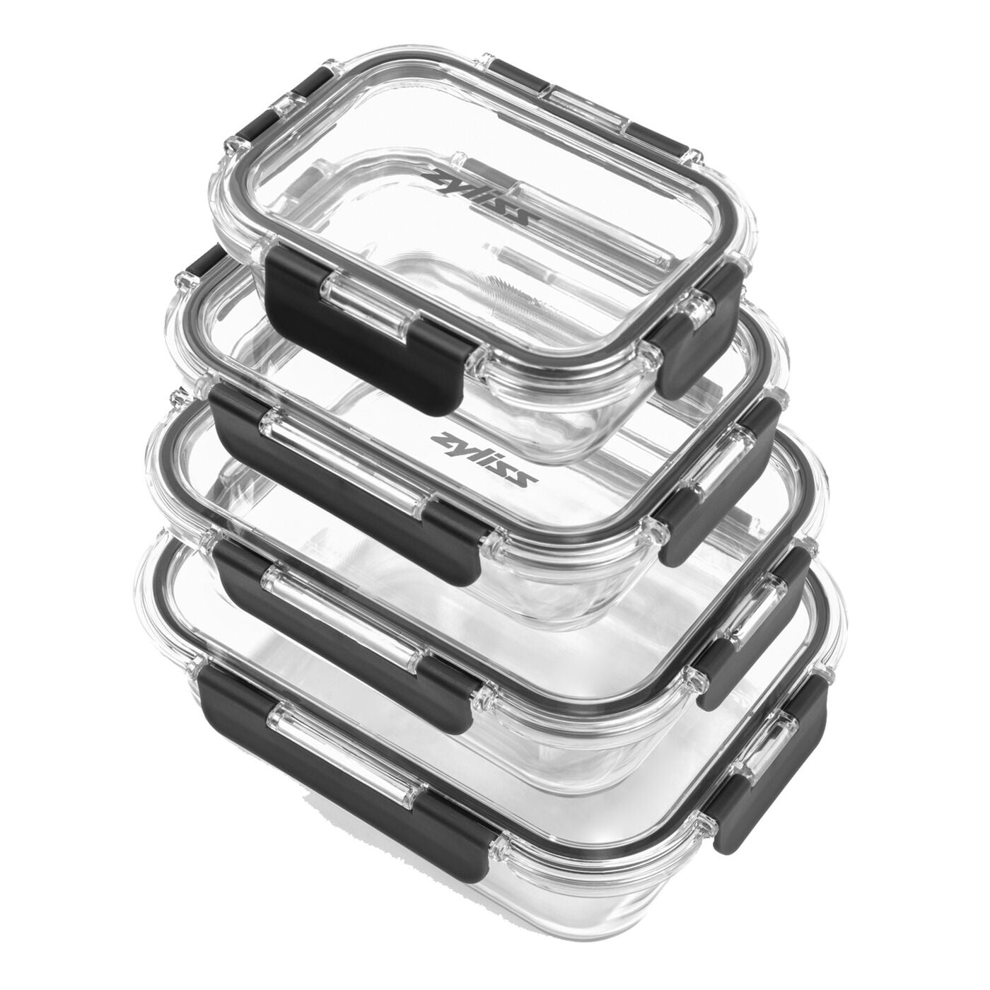 ZylissVorratsbehälter aus Glas, 4er-Set