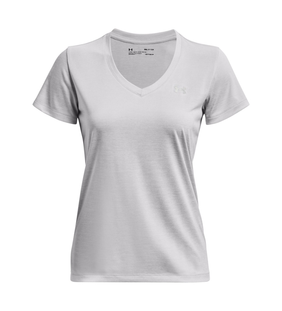 Camiseta Under Armour UA Tech com decote em V, cinza