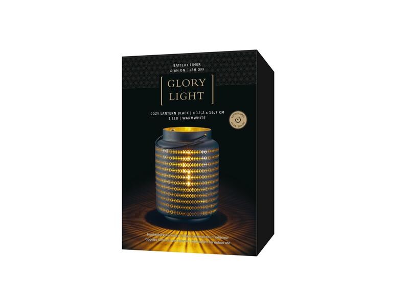STT Laterne Cozy, S, 16.7 cm, Schwarz LED Weihnachtsdekoration