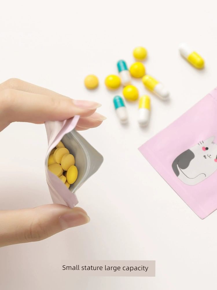 Worthbuy - Set van 50: Cartoon zelfklevende pillenzakjes