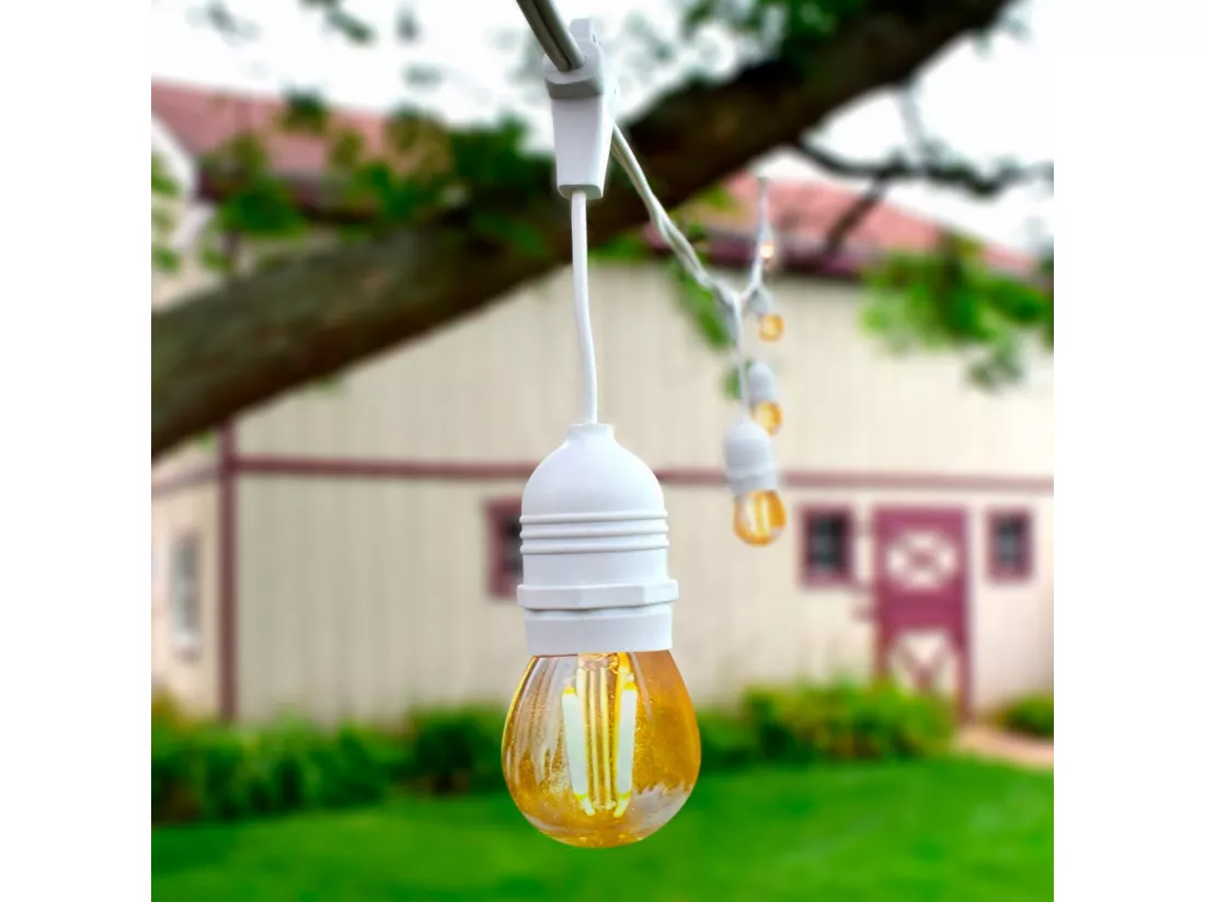 Guirlande Extérieure avec 8 Douilles E27 5.5m Blanche IP65 Blanc
