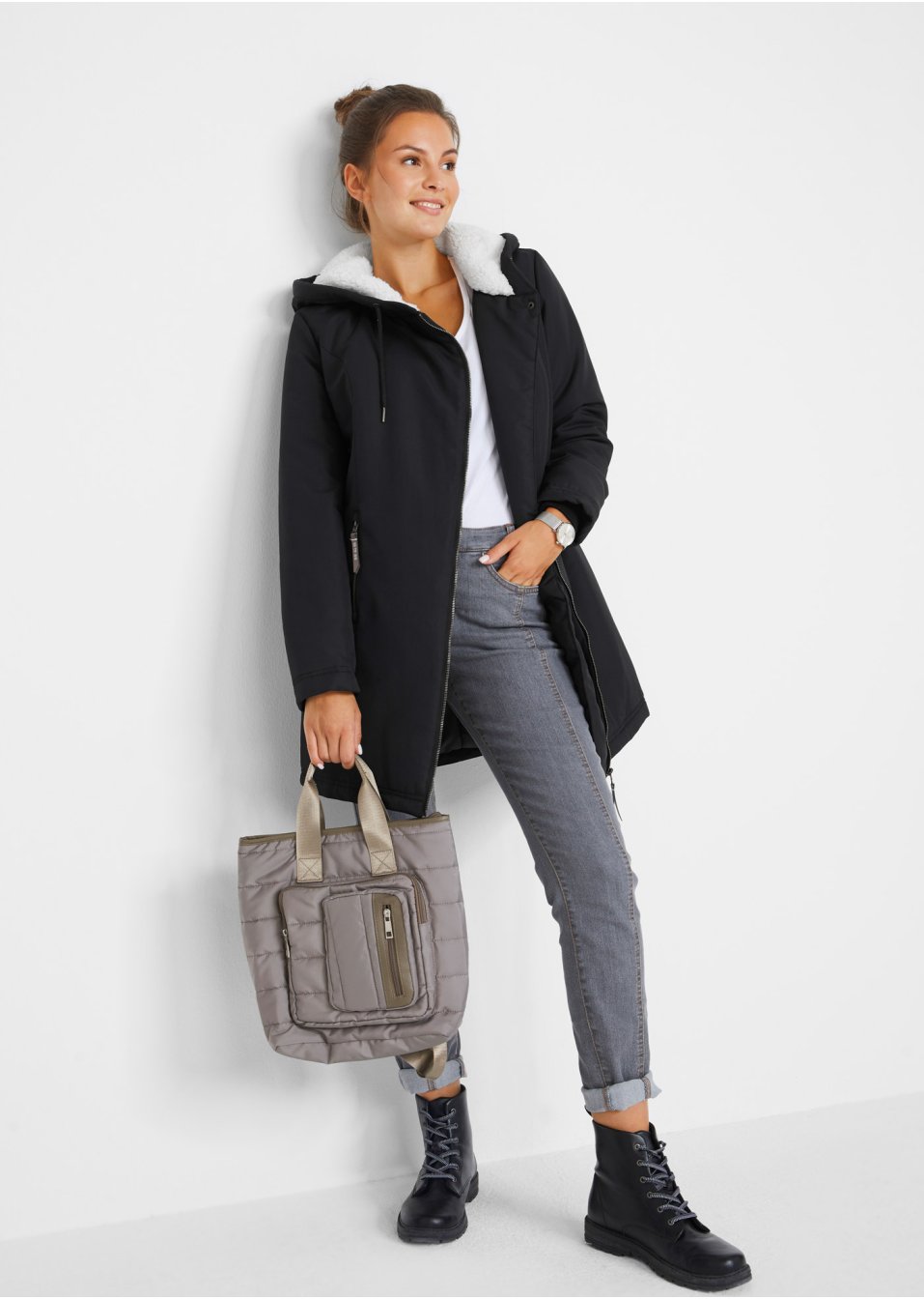 Veste avec fourrure peluche, doublure
