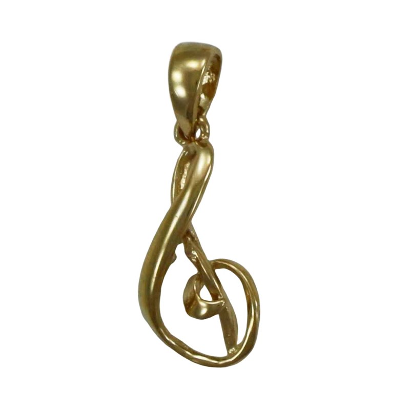 Pendentif clef de sol stylisée - Plaqué or