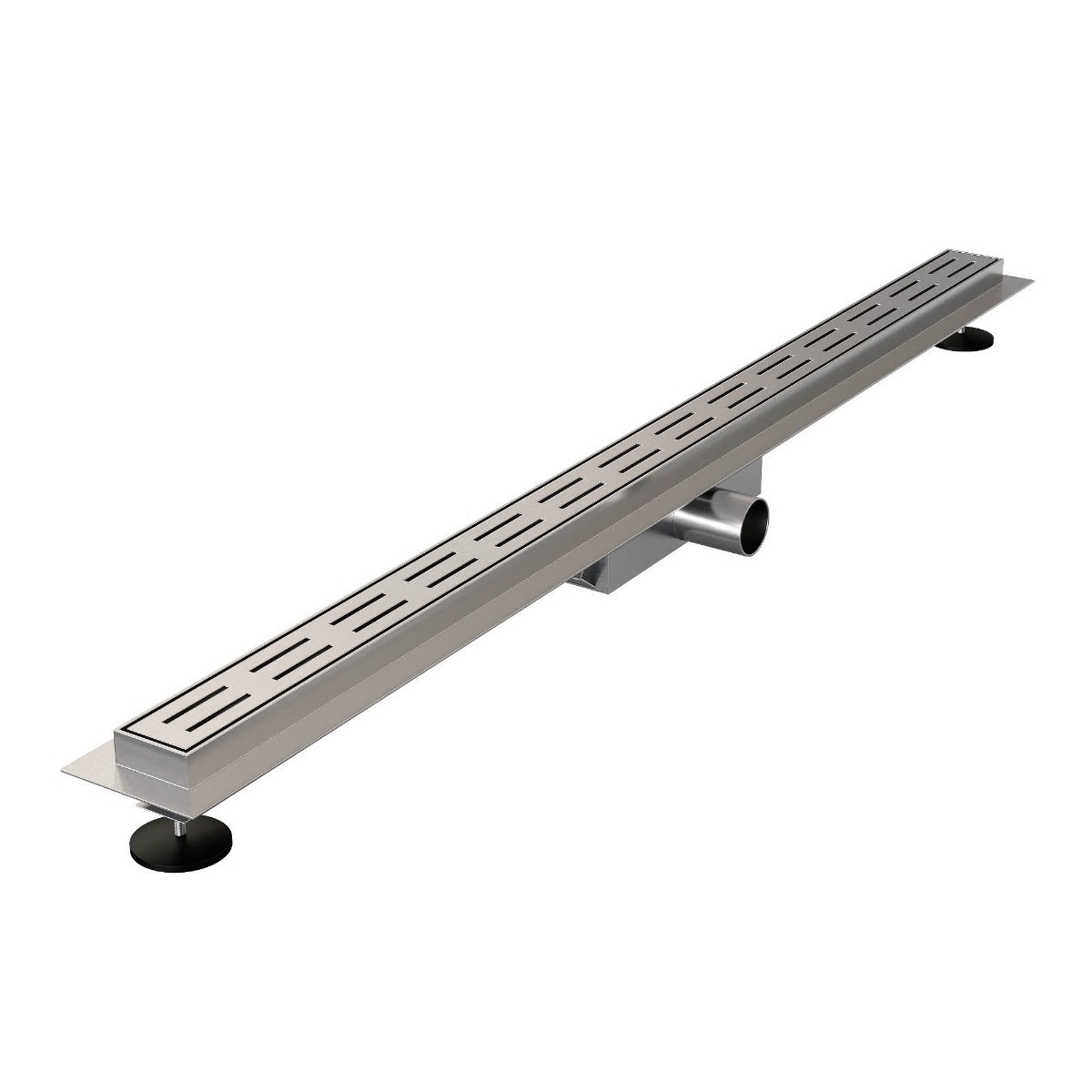 Brauer Small douchegoot 90cm met standaard rooster en flens RVS geborsteld