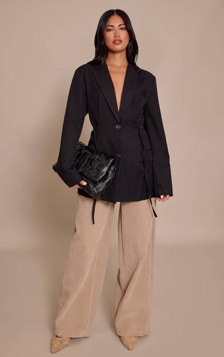 Noir Blazer Avec Détail Ceinture