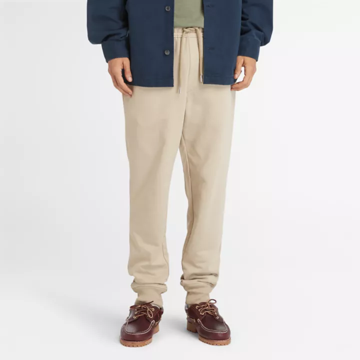Pantalon de survêtement à envers bouclé pour homme en beige