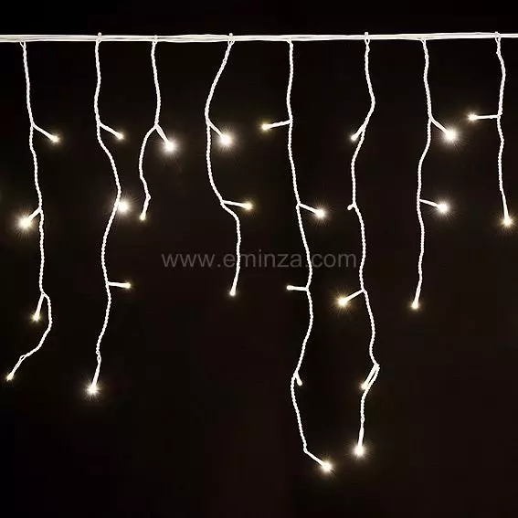 Stalactite lumineuse 11 m 259 LED câble blanc Stars Blanc chaud