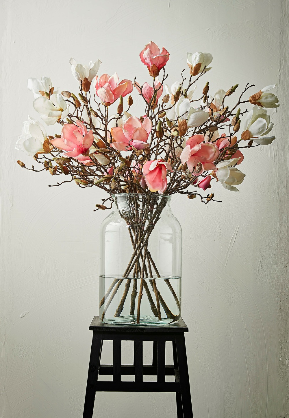 Magnolia artificielle rose clair h88