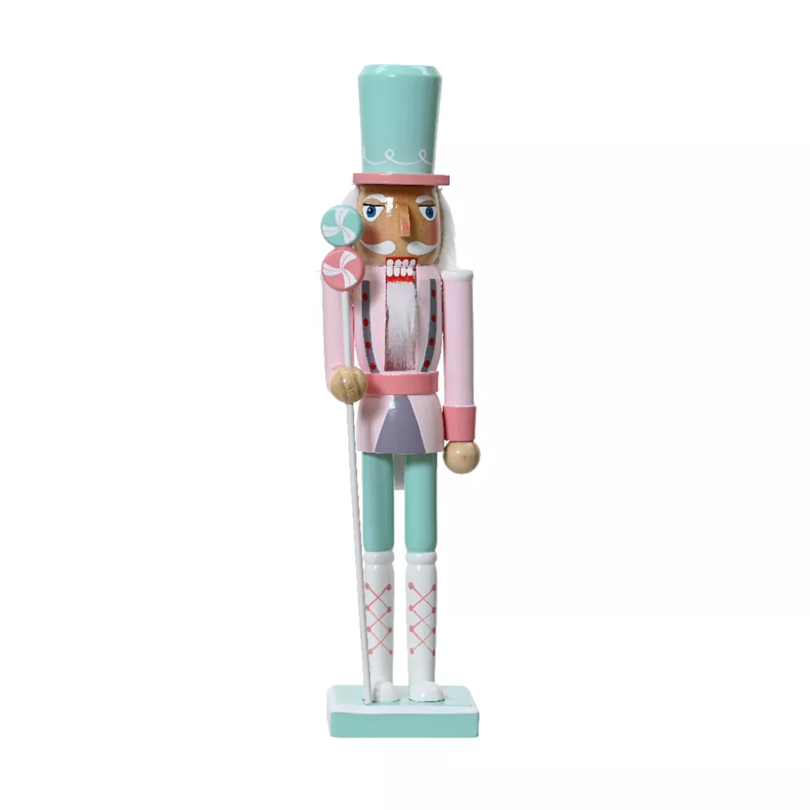 Soldat Casse-noisette en bois (H38 cm) Henri en Fantaisie Rose
