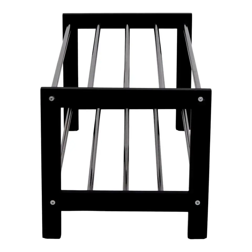 QUVIO Schoenenrek staal– Staal – 2 Planken - Zwart