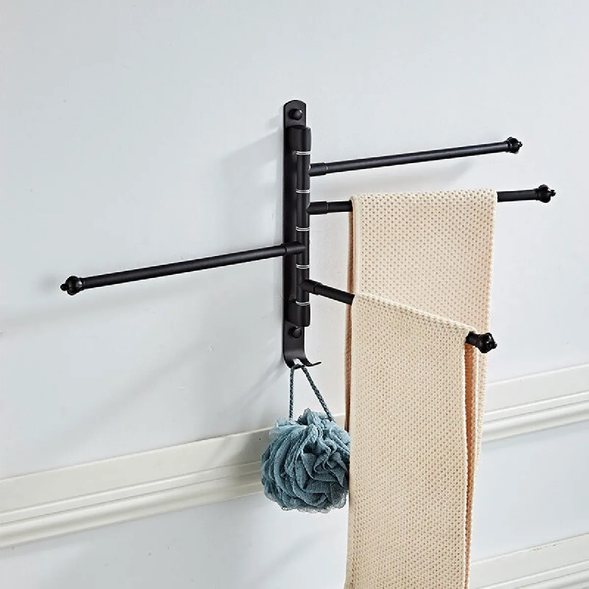 Universal Barre Pivotante Serviettes - Noir