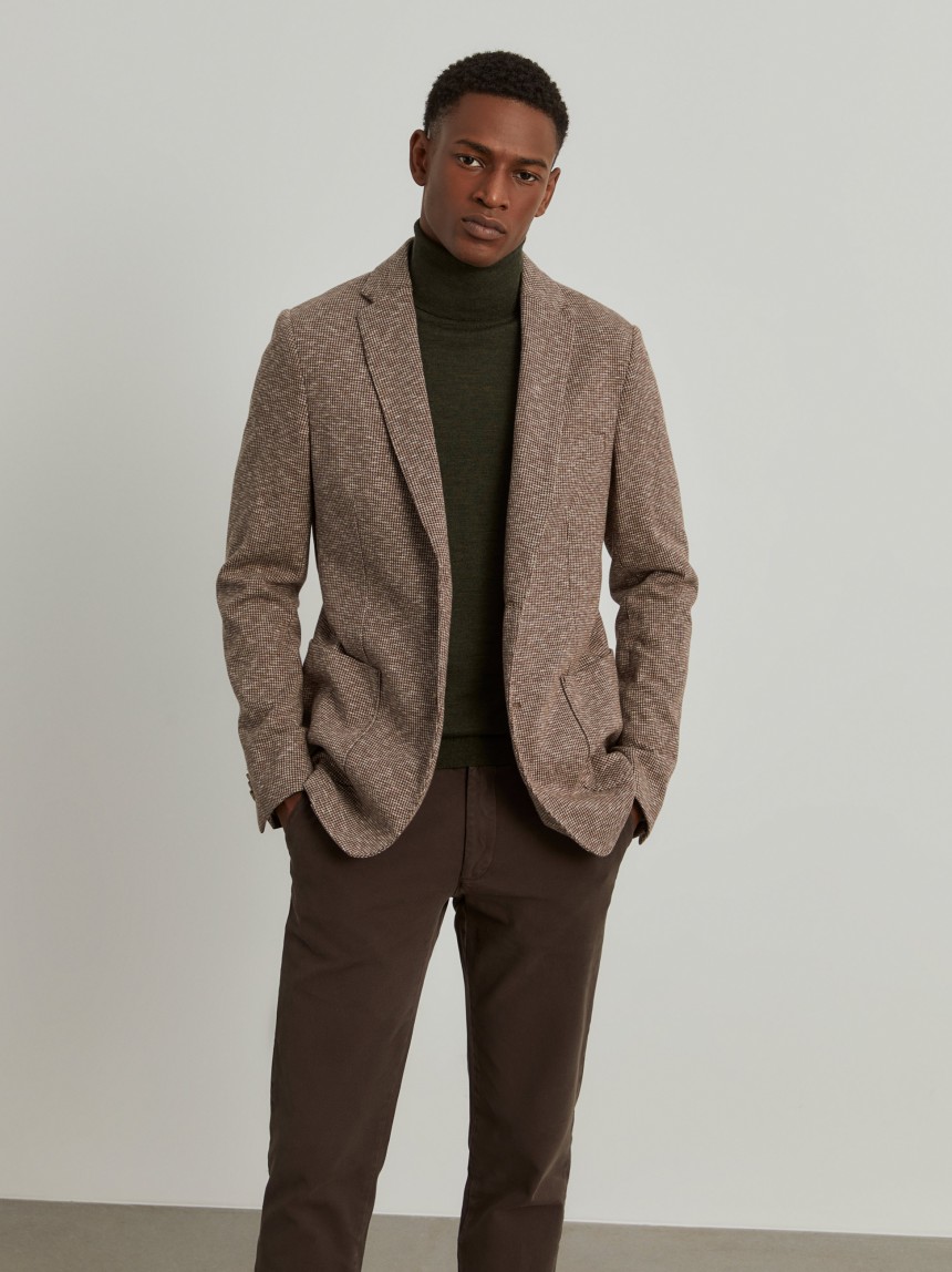 Blazer pied de poule slim fit