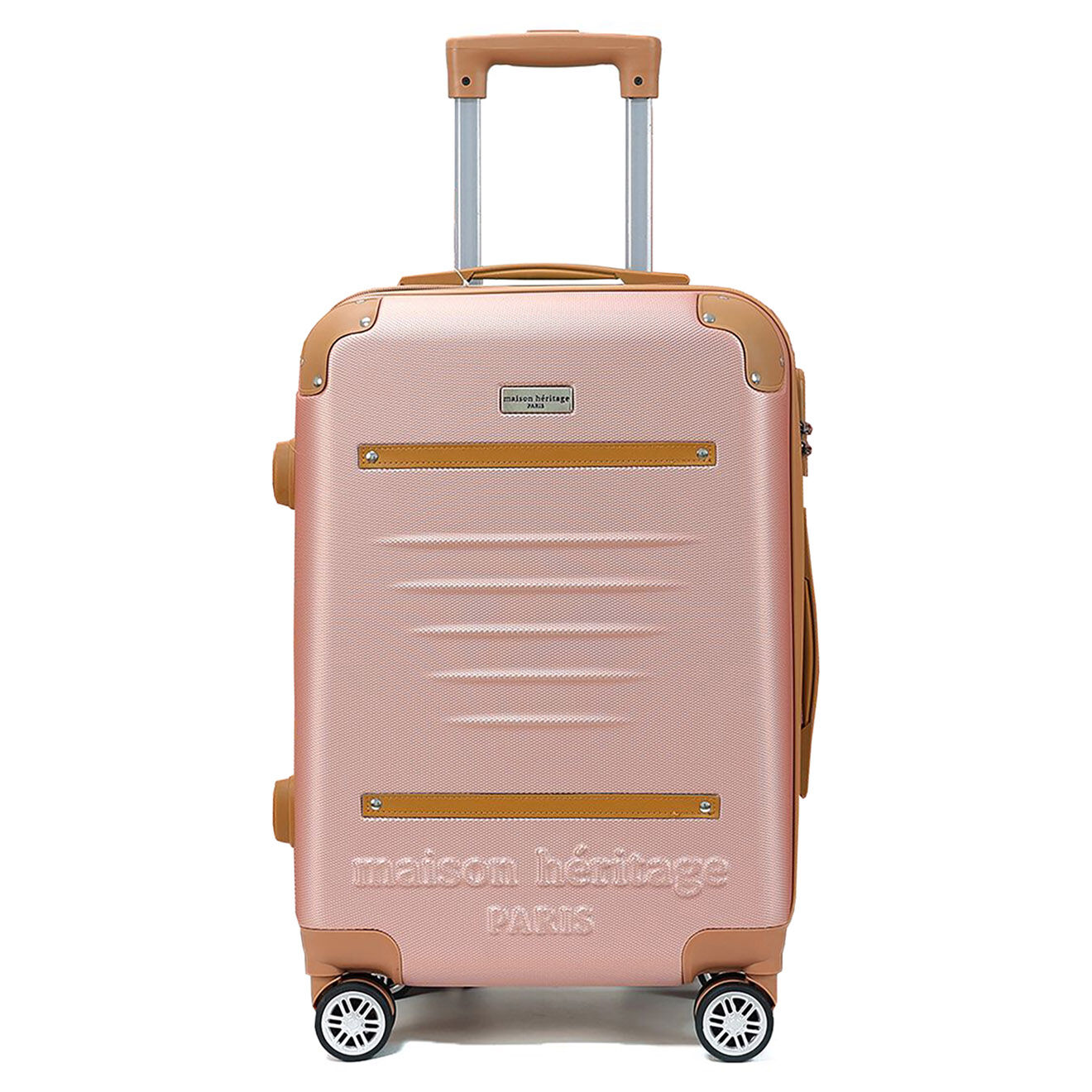 Maison Héritage Valise Long Séjour 4 roues doubles Trocadéro 75 cm rose doré