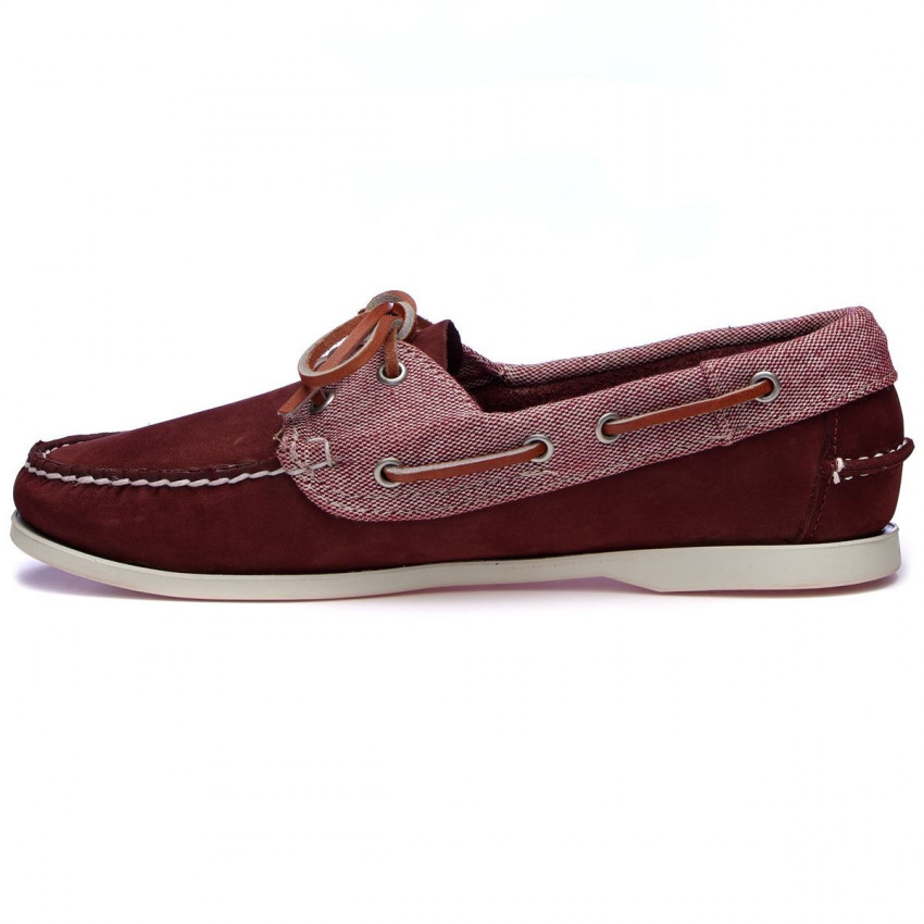 DOCKSIDES JACQUELINE NUBUCK PANAMA DarkRed DarkRedWhite