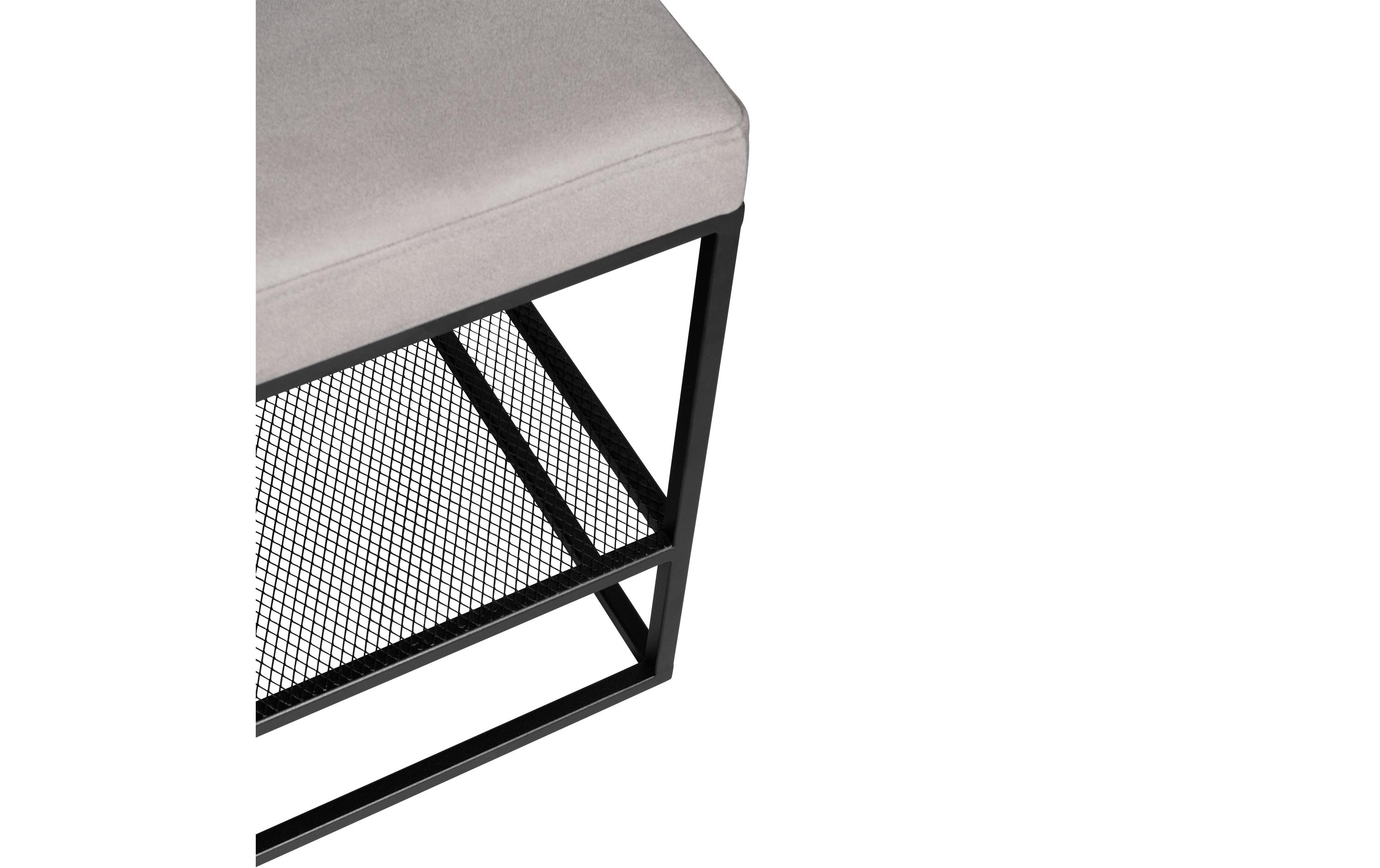 Sitzbank Bitung 120 x 40 x 45 cm, Grau<br>Moderne graue Garderobenbank für Eingangsbereiche und Flure