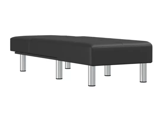 Prolenta Premium - Chaise longue noir similicuir