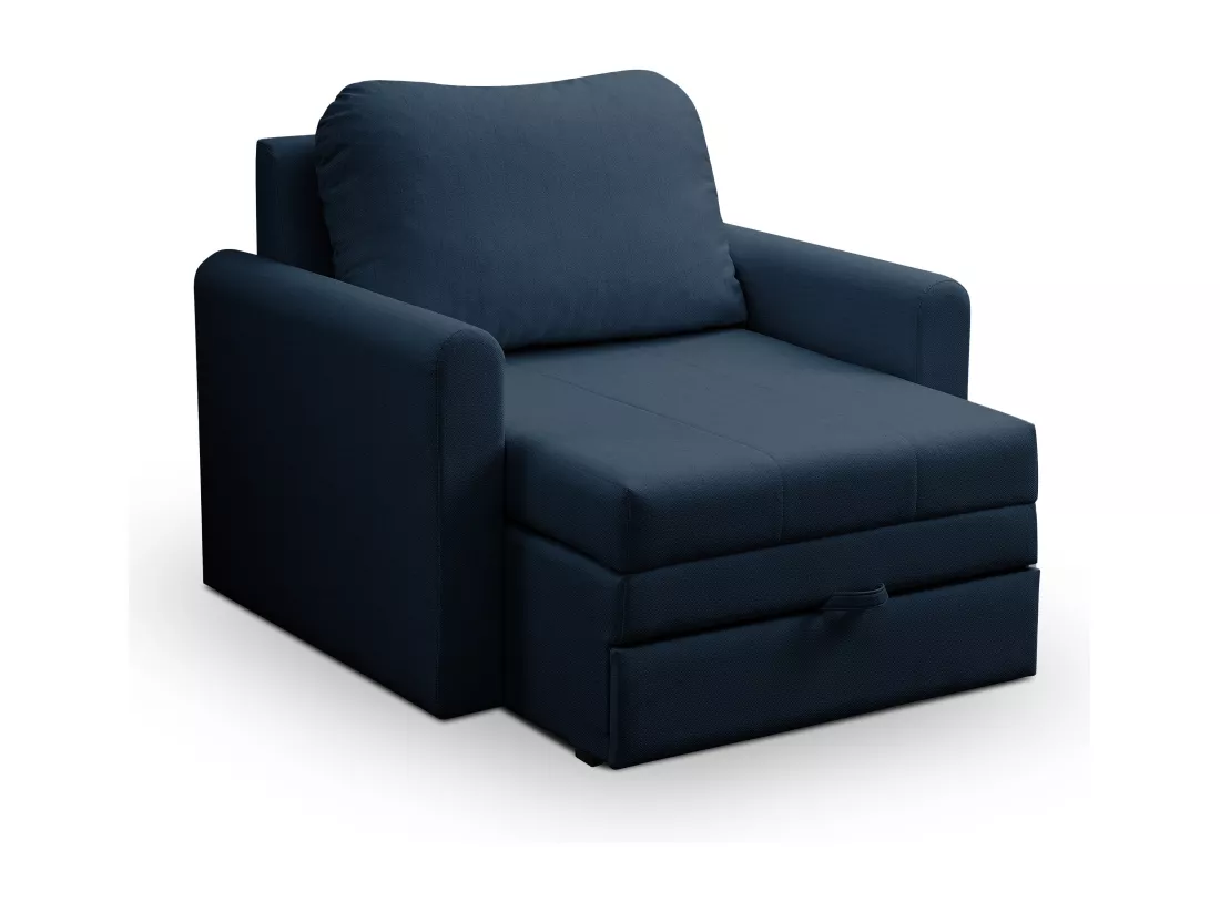 Fauteuil convertible 1 place - bleu marine - DEJANO