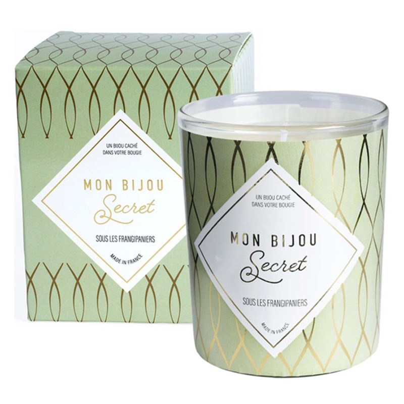 Bougie Bijou Collier doré - Parfum Sous les frangipaniers - 40h