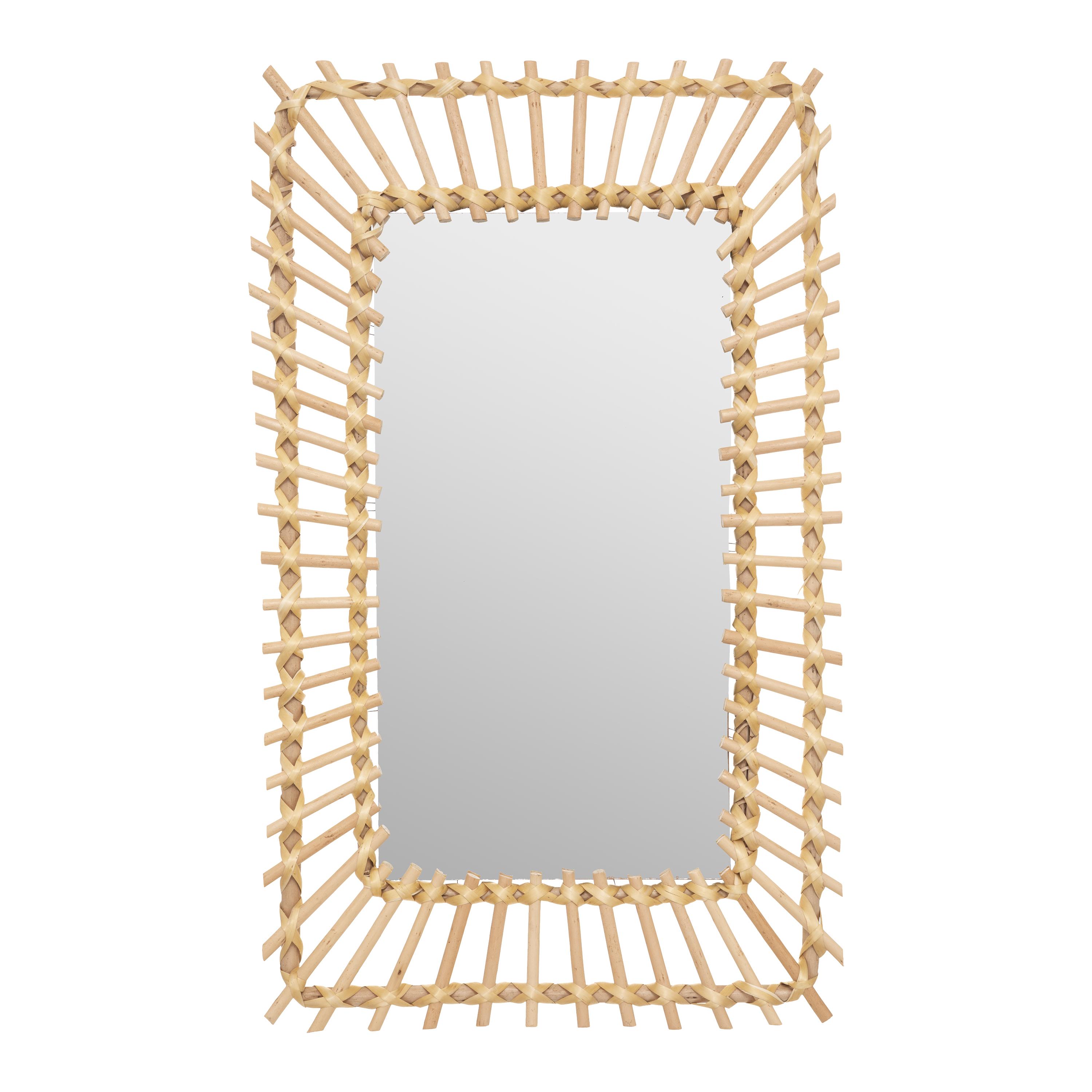 MIROIR ROTIN RECTANGLE D.35X58CM
