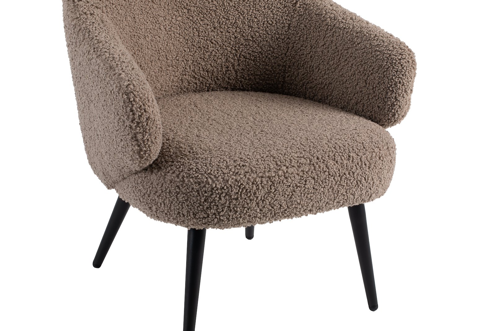 Dublin stol med sorte ben, tekstil Glore mørk beige